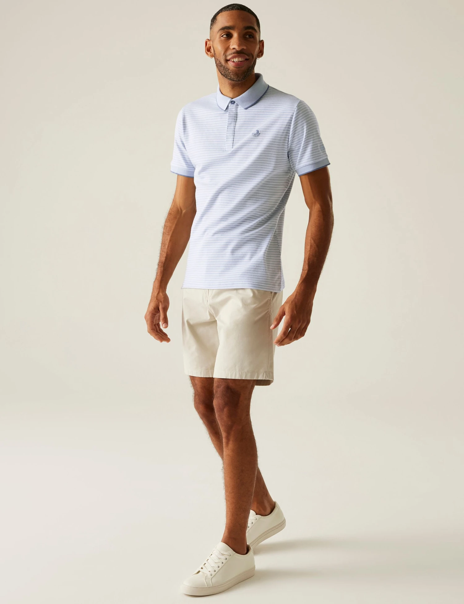 Regatta Tiver Pure Cotton Striped Tipped Polo Shirt 3 Regatta Tiver Pure Cotton Striped Tipped Polo Shirt - Image 3