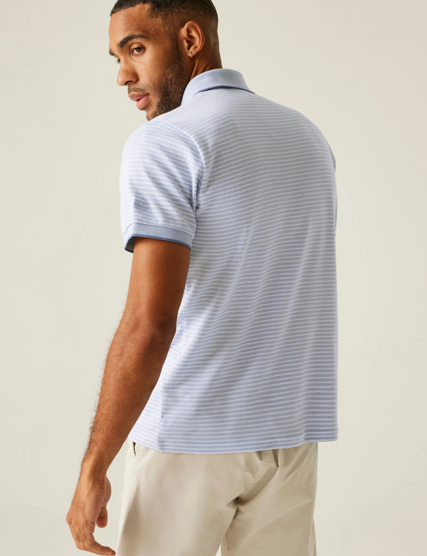 Regatta Tiver Pure Cotton Striped Tipped Polo Shirt 5 Regatta Tiver Pure Cotton Striped Tipped Polo Shirt - Image 5