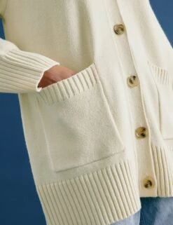 V-Neck Button Front Longline Cardigan With Wool 14 V-Neck Button Front Longline Cardigan With Wool -Marksandspencer Sale Store V Neck Button Front Longline Cardigan with Wool 4