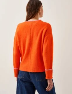 MONSOON V-Neck Contrast Trim Cardigan 11 MONSOON V-Neck Contrast Trim Cardigan -Marksandspencer Sale Store V Neck Contrast Trim Cardigan 3