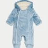 Velour Hooded Pramsuit (0-12 Mths) -Marksandspencer Sale Store Velour Hooded Pramsuit 0 12 Mths