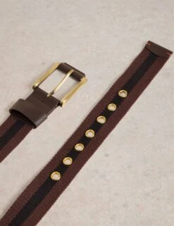 WHITE STUFF Webbing Stripe Rectangular Buckle Belt -Marksandspencer Sale Store Webbing Stripe Rectangular Buckle Belt 2