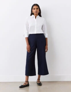 Wide Leg Cropped Trousers -Marksandspencer Sale Store Wide Leg Cropped Trousers 2
