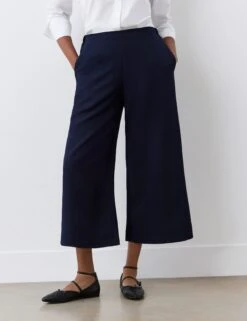 Wide Leg Cropped Trousers