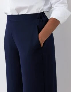Wide Leg Cropped Trousers -Marksandspencer Sale Store Wide Leg Cropped Trousers 3