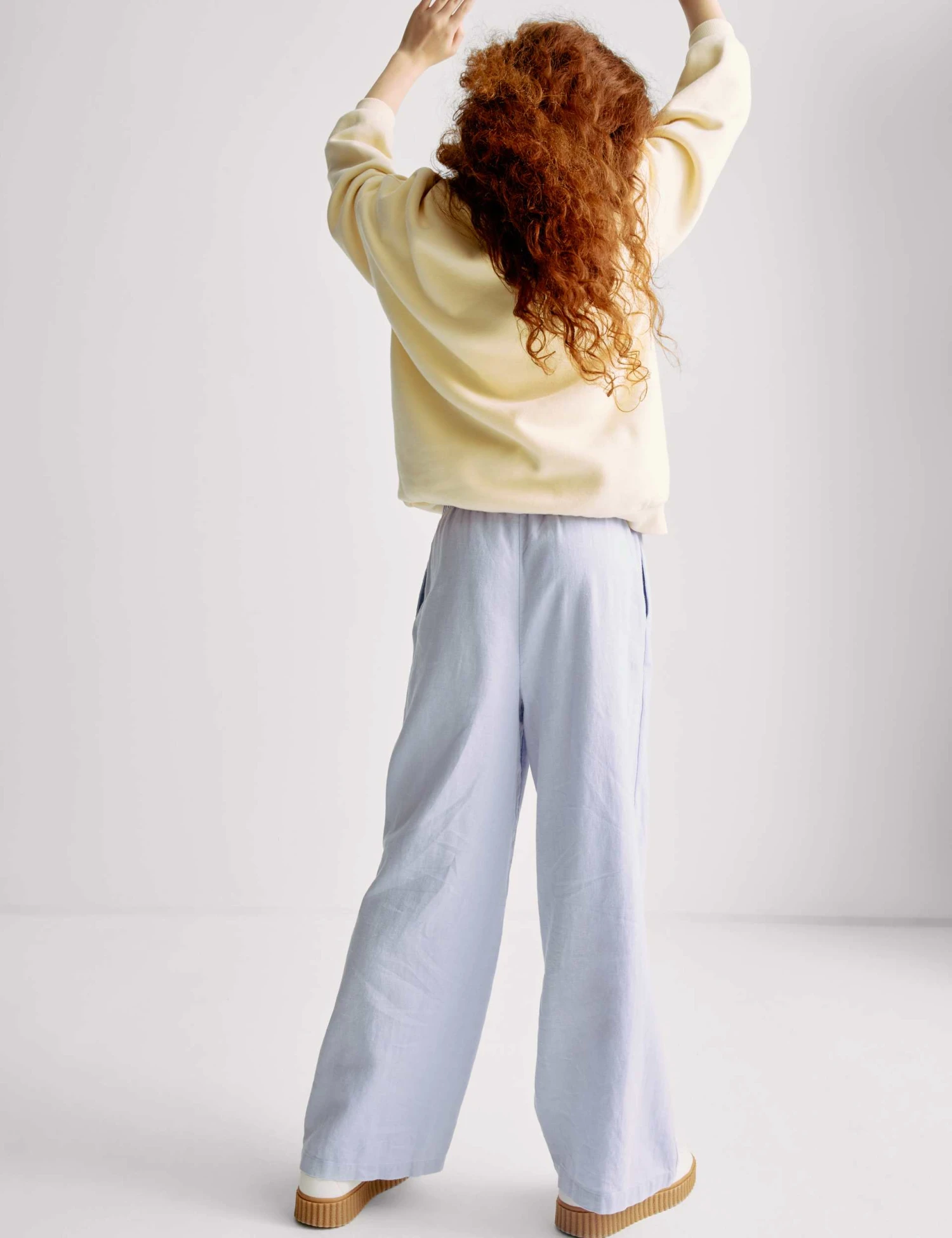 Wide Leg Linen Rich Trousers (6-16 Yrs) 3 Wide Leg Linen Rich Trousers (6-16 Yrs) - Image 3