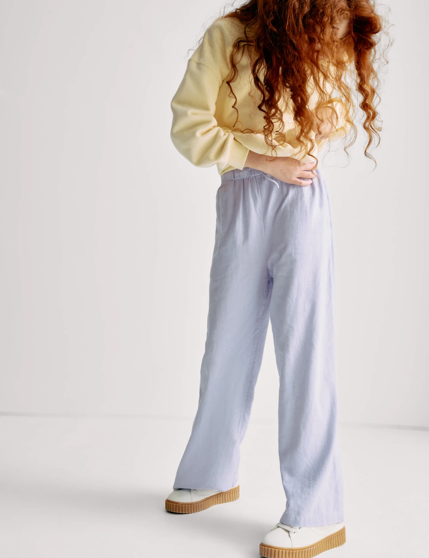 Wide Leg Linen Rich Trousers (6-16 Yrs) 6 Wide Leg Linen Rich Trousers (6-16 Yrs) - Image 6