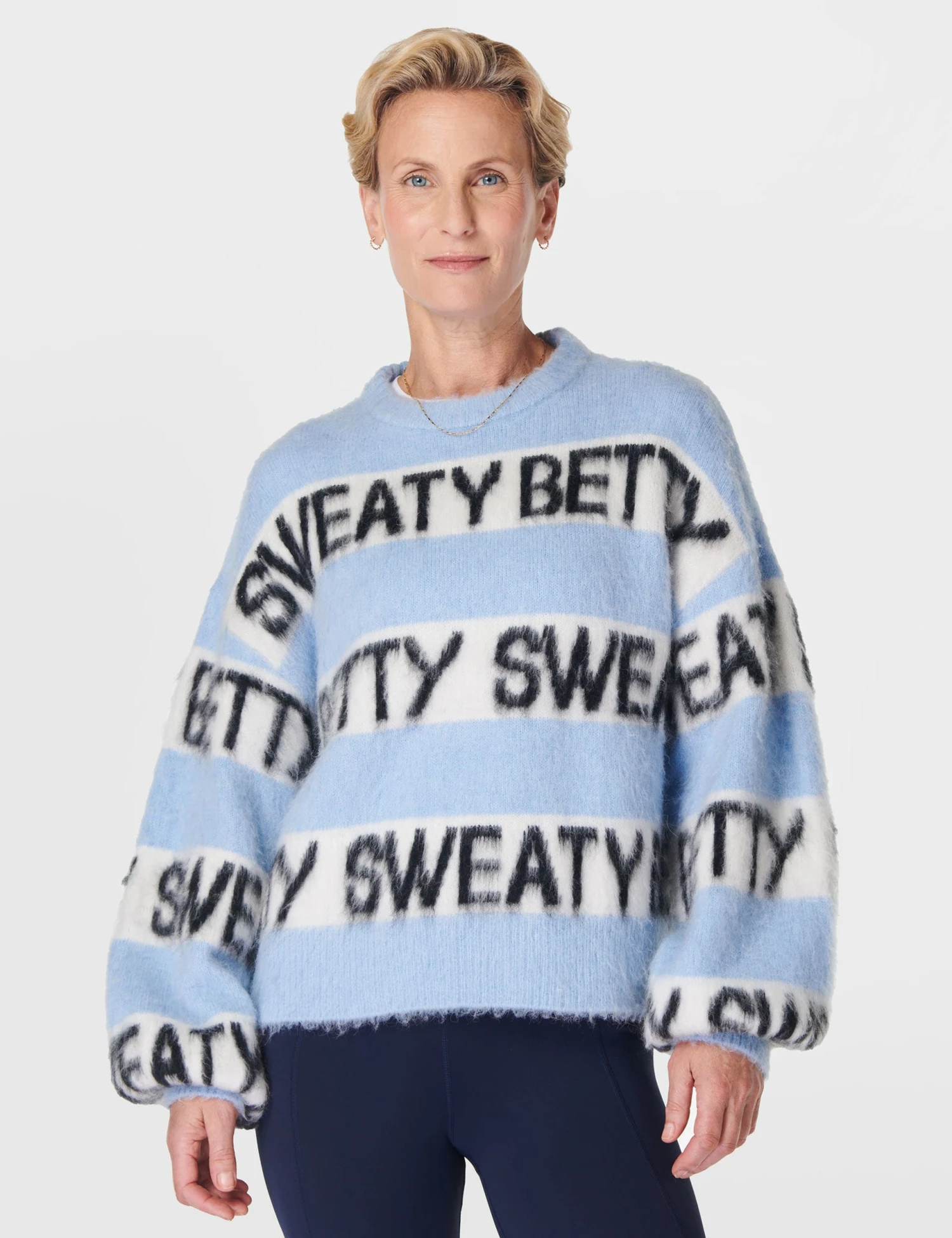 Sweaty Betty Wool Blend Slogan Jumper With Alpaca 1 Sweaty Betty Wool Blend Slogan Jumper With Alpaca