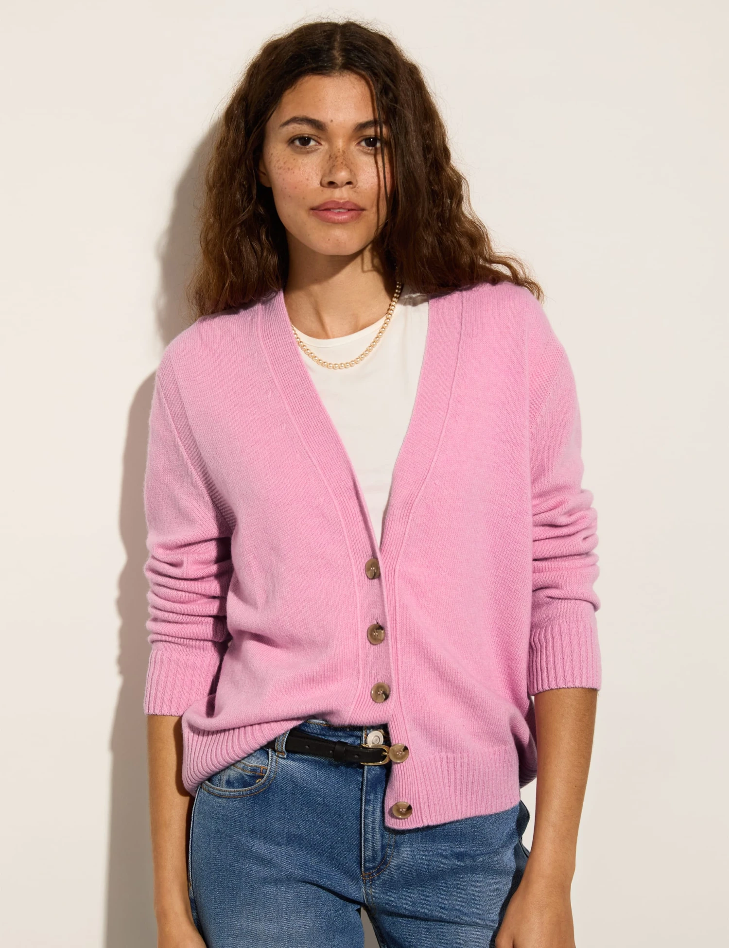 Wool Blend Textured V-Neck Cardigan 2 Wool Blend Textured V-Neck Cardigan - Image 2