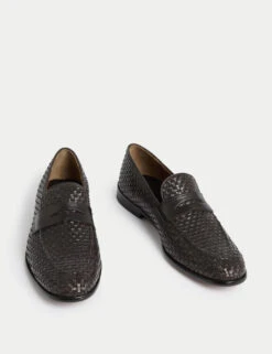Jaeger Woven Leather Slip-On Loafers -Marksandspencer Sale Store Woven Leather Slip On Loafers 1