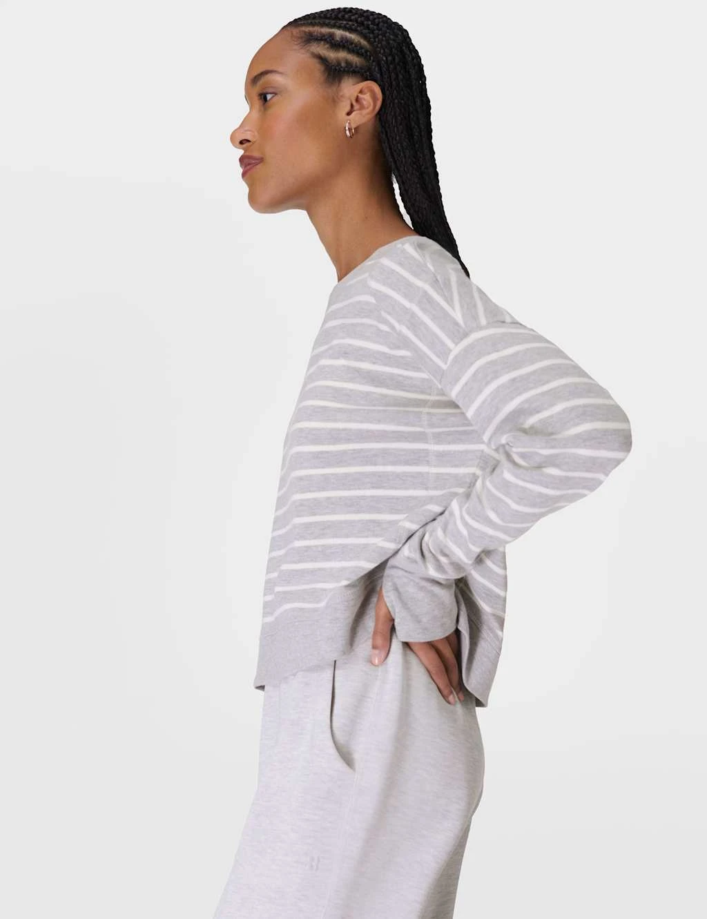 Sweaty Betty After Class Cotton Modal Crop Sweatshirt 14 Sweaty Betty After Class Cotton Modal Crop Sweatshirt - Image 14