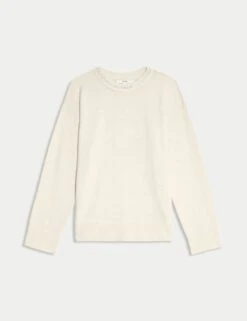 Air-Yarn Embellished Crew Neck Jumper -Marksandspencer Sale Store air yarn embellished crew neck jumper 5