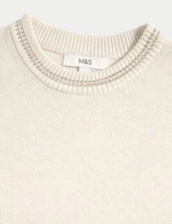 Air-Yarn Embellished Crew Neck Jumper -Marksandspencer Sale Store air yarn embellished crew neck jumper 7