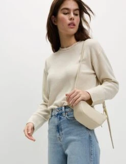 Air-Yarn Embellished Crew Neck Jumper -Marksandspencer Sale Store air yarn embellished crew neck jumper 9