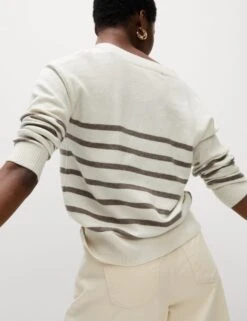 Air-Yarn Striped V-Neck Jumper 22 Air-Yarn Striped V-Neck Jumper -Marksandspencer Sale Store air yarn striped v neck jumper 8