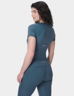 Sweaty Betty All Day Active Crew Neck Crop T-Shirt -Marksandspencer Sale Store all day active crew neck crop t shirt 10