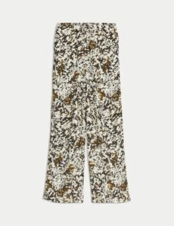Animal Print Drawstring Wide Leg Trousers 38 Animal Print Drawstring Wide Leg Trousers -Marksandspencer Sale Store animal print drawstring wide leg trousers 16