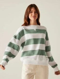 Regatta Avika II Cotton Rich Striped Jumper -Marksandspencer Sale Store avika ii cotton rich striped jumper 14