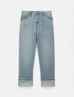 Agnes Straight Leg Mid Rise Cropped Turn Up Jeans -Marksandspencer Sale Store boyfriend mid rise cropped turn up jeans 3
