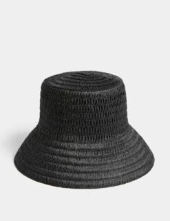 Braided Wide Brim Bucket Hat 5 Braided Wide Brim Bucket Hat -Marksandspencer Sale Store braided wide brim bucket hat 1
