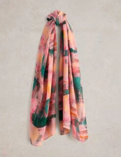 WHITE STUFF Brushed Printed Scarf -Marksandspencer Sale Store brushed printed scarf 3