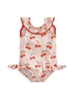 Mamas & Papas Cherry Print Frill Neck Swimsuit (0-3 Yrs) -Marksandspencer Sale Store cherry print frill neck swimsuit 0 3 yrs 1 3