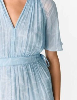 Whistles Chiffon Leaf Print V-Neck Midi Dress -Marksandspencer Sale Store chiffon leaf print v neck midi dress 5