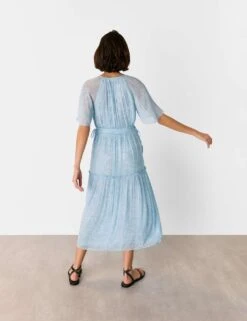 Whistles Chiffon Leaf Print V-Neck Midi Dress -Marksandspencer Sale Store chiffon leaf print v neck midi dress 6