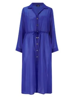 Pour Moi Chiffon Tie Waist Midaxi Beach Shirt -Marksandspencer Sale Store chiffon tie waist midaxi beach shirt 9