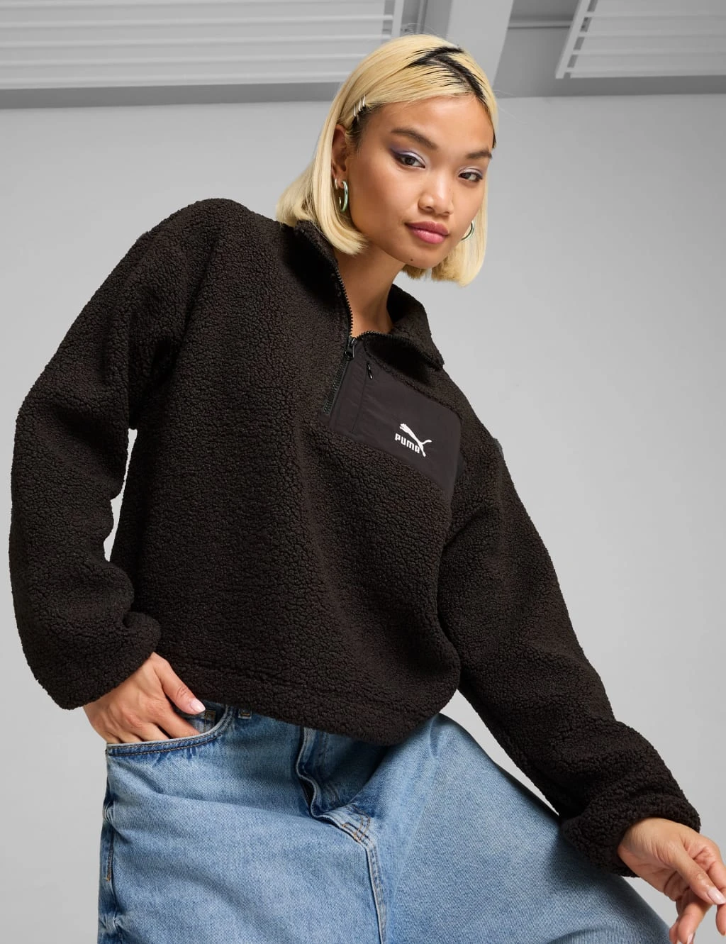 Puma Classics Winterized Fleece Half Zip Sweatshirt 18 Puma Classics Winterized Fleece Half Zip Sweatshirt - Image 18