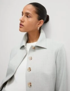 Collared Cropped Jacket -Marksandspencer Sale Store collared cropped jacket 11