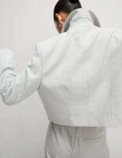 Collared Cropped Jacket -Marksandspencer Sale Store collared cropped jacket 7