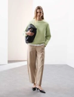 Cotton Blend Crew Neck Sweatshirt -Marksandspencer Sale Store cotton blend crew neck sweatshirt 12