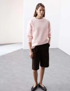 Cotton Blend Crew Neck Sweatshirt -Marksandspencer Sale Store cotton blend crew neck sweatshirt 15