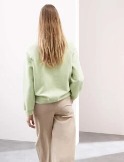 Cotton Blend Crew Neck Sweatshirt -Marksandspencer Sale Store cotton blend crew neck sweatshirt 9