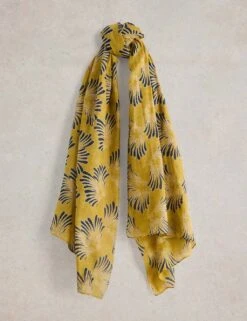 WHITE STUFF Cotton Blend Floral Scarf -Marksandspencer Sale Store cotton blend floral scarf 5