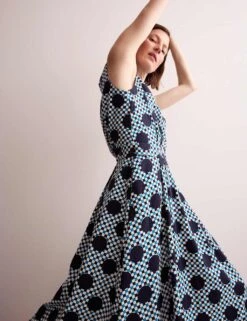 Jaeger Cotton Blend Gingham Spot Print Midi Dress 30 Jaeger Cotton Blend Gingham Spot Print Midi Dress -Marksandspencer Sale Store cotton blend gingham spot print midi dress 12