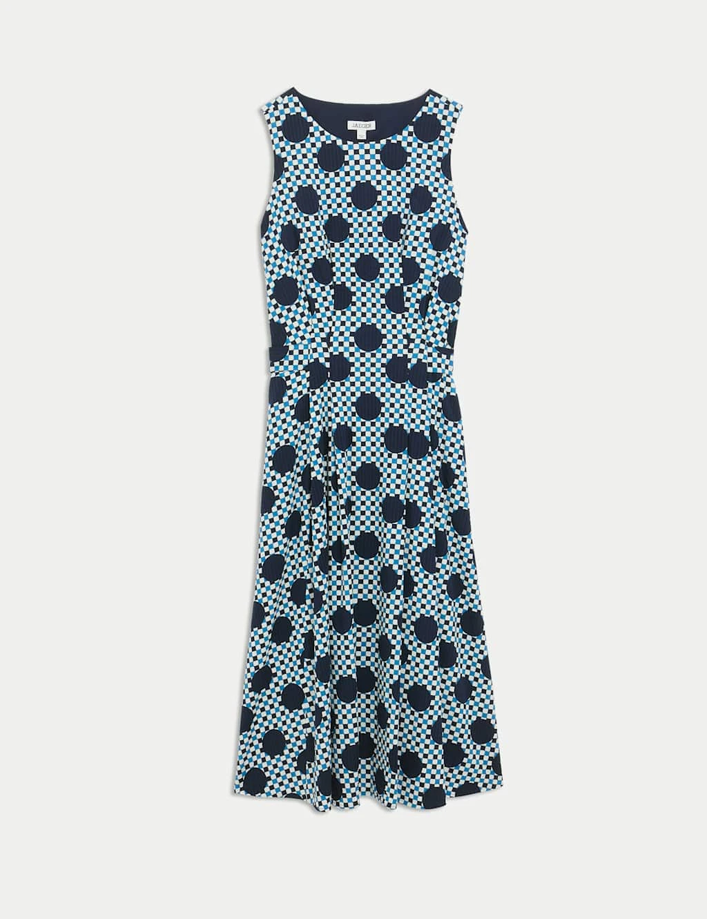 Jaeger Cotton Blend Gingham Spot Print Midi Dress 18 Jaeger Cotton Blend Gingham Spot Print Midi Dress - Image 18