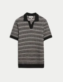Cotton Blend Knitted Polo Shirt 30 Cotton Blend Knitted Polo Shirt -Marksandspencer Sale Store cotton blend knitted polo shirt 10