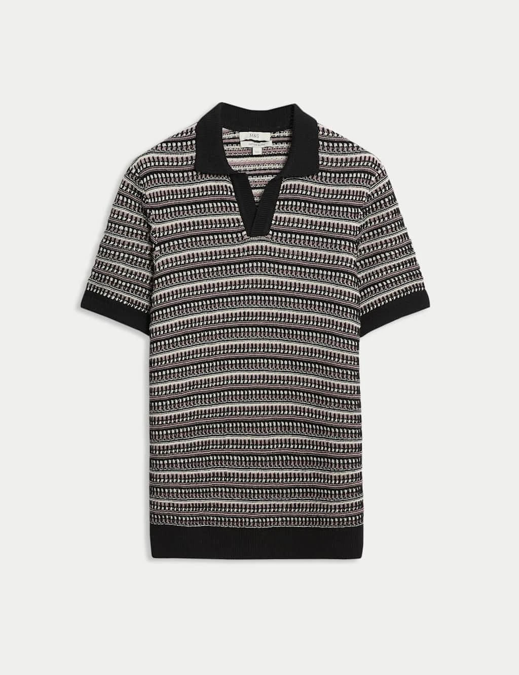 Cotton Blend Knitted Polo Shirt 12 Cotton Blend Knitted Polo Shirt - Image 12