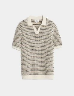 Cotton Blend Knitted Polo Shirt 36 Cotton Blend Knitted Polo Shirt -Marksandspencer Sale Store cotton blend knitted polo shirt 15