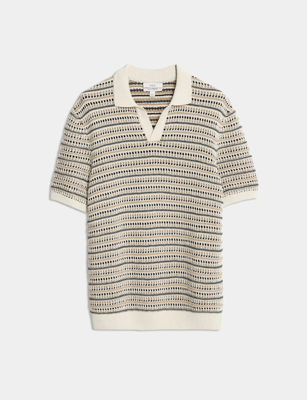 Cotton Blend Knitted Polo Shirt 18 Cotton Blend Knitted Polo Shirt - Image 18