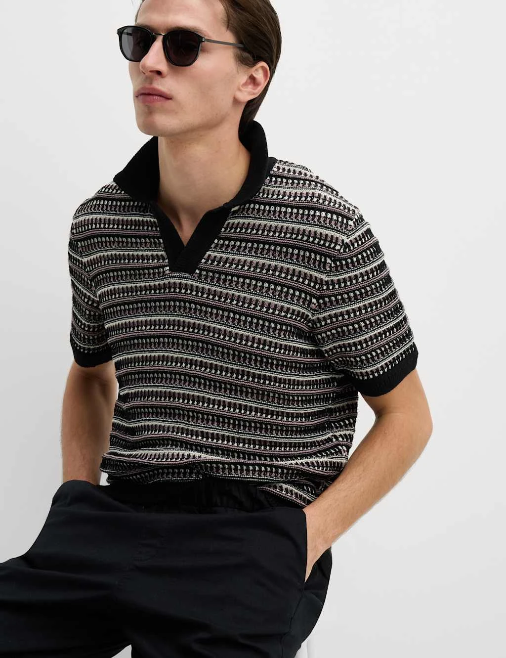 Cotton Blend Knitted Polo Shirt 9 Cotton Blend Knitted Polo Shirt - Image 9