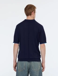 Scotch & Soda Cotton Blend Knitted Polo Shirt With Linen -Marksandspencer Sale Store cotton blend knitted polo shirt with linen 6