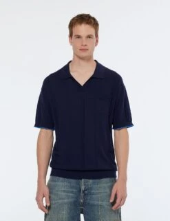 Scotch & Soda Cotton Blend Knitted Polo Shirt With Linen -Marksandspencer Sale Store cotton blend knitted polo shirt with linen 7