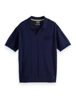 Scotch & Soda Cotton Blend Knitted Polo Shirt With Linen -Marksandspencer Sale Store cotton blend knitted polo shirt with linen 9