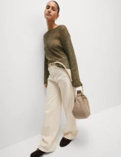 Cotton Blend Metallic Jumper With Linen -Marksandspencer Sale Store cotton blend metallic jumper with linen 9