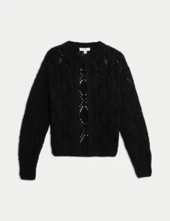 Cotton Blend Open Stitch Cropped Cardigan -Marksandspencer Sale Store cotton blend open stitch cropped cardigan 12