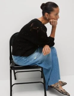 Cotton Blend Open Stitch Cropped Cardigan -Marksandspencer Sale Store cotton blend open stitch cropped cardigan 13