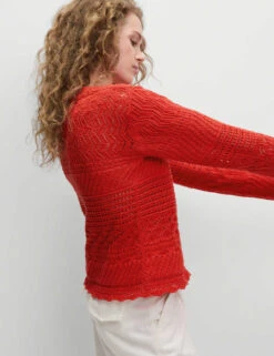 Cotton Blend Pointelle V-Neck Button Front Cardigan -Marksandspencer Sale Store cotton blend pointelle v neck button front cardigan 18